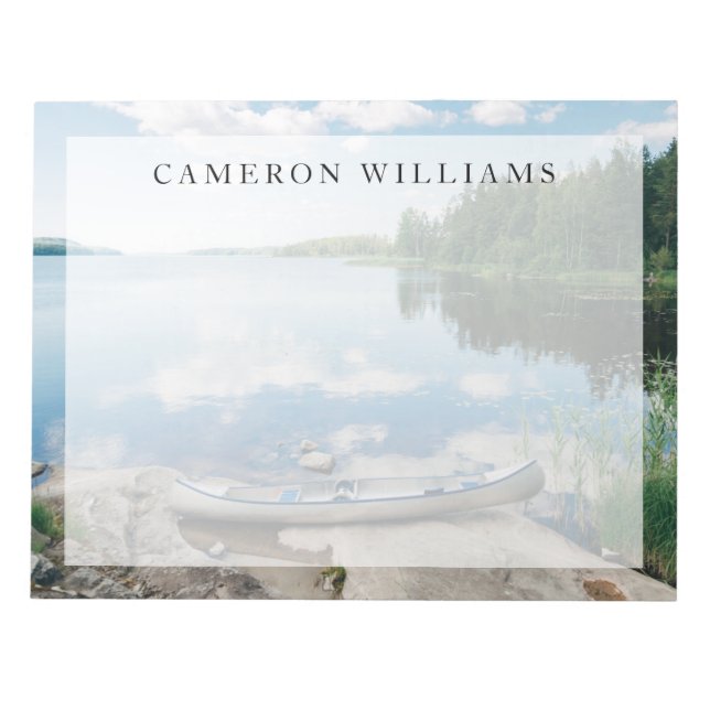 Bloc-note Eau | Canot sur le lac Suède (Devant)