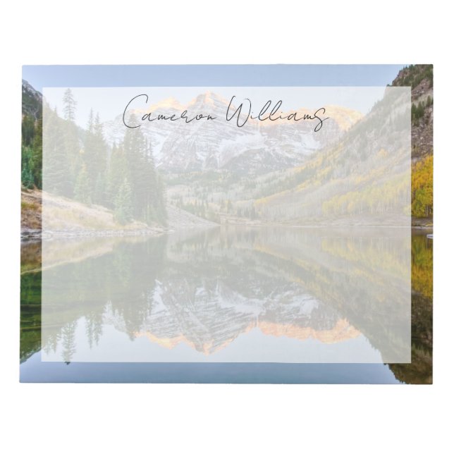 Bloc-note Eau | Maroon Bells Lake Aspen Trees (Devant)