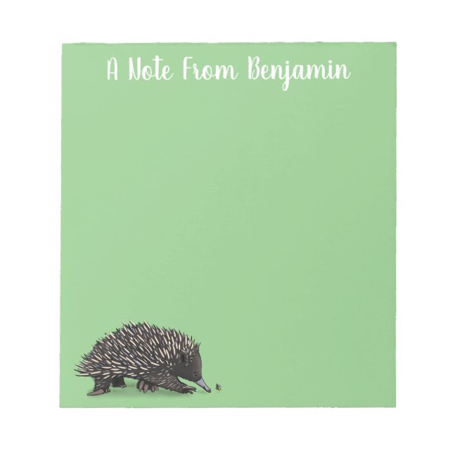 Bloc-note Echidna mignonne avec dessin animé d'abeille (Devant)