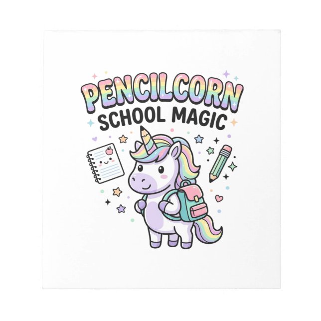 Bloc-note École de licorne Pencilcorn Magie Charmante Merch  (Devant)