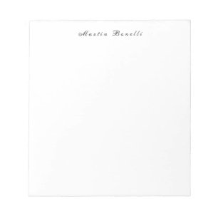 Bloc-note Écriture calligraphique simple noire et blanche