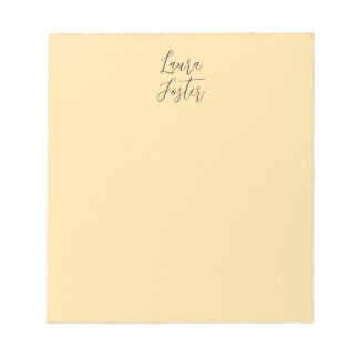 Bloc-note Écriture Classique Élégante Nom Couleur Beige