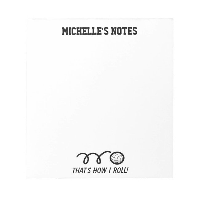 Bloc-note Écriture de mémo sportif de volley-ball personnali (Devant)
