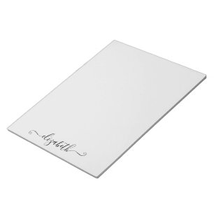 Bloc-note Écriture élégante personnalisée gris clair
