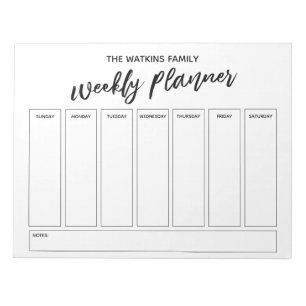 Bloc-note Écriture manuscrite Décontractée Planificateur 