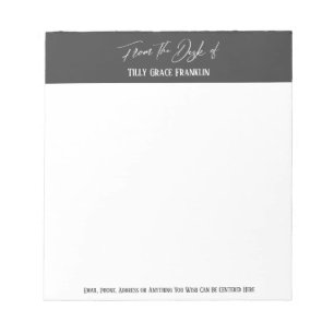 Bloc-note Écriture manuscrite du bureau de l'édifice gris fo