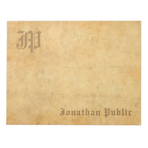 Bloc-note Écriture vintage Monogramme Modèle Élégant