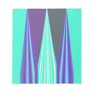 Bloc-note Edgy Blue Purple Cyan Chevron Art Imprimer