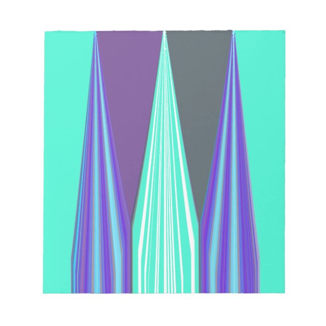 Bloc-note Edgy Blue Purple Cyan Chevron Art Imprimer (Devant)