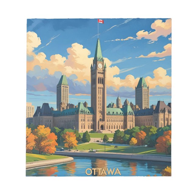 Bloc-note Édifice du Parlement d'Ottawa Canada, paysage urba (Devant)