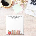 Bloc-note Edu-Notes : Transformer les esprits, Appréciation<br><div class="desc">'Edu-Notes : Transformer les esprits, une note collante à la fois', Bloc-notes personnalisé Appréciation de l'enseignant. Imaginez surprendre votre professeur préféré avec ce bloc-notes inspirant ou l'acheter pour vous-même. Le design comporte un titre et un nom personnalisables le long du haut. Il comprend également des images amusantes et mignonnes de...</div>