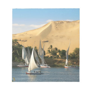 Bloc-note Egypte, Assouan, Nil, Bateaux à voile Felucca, 2