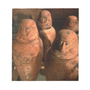 Bloc-note Egypte, jarres canopes de la 26e dynastie trouvées