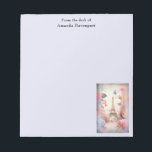 Bloc-note Eiffel Tower Butterflies and Flowers<br><div class="desc">A notepad with a stylized Eiffel tower image surrounded by pretty butterflies and delicate garden flowers.</div>