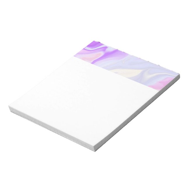 Bloc-note Élégant Aquarelle Abstrait Bleu Blanc Violet (Tourné)