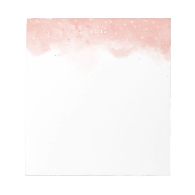 Bloc-note Élégant Aquarelle rose pâle Splash Personnalisé (Devant)
