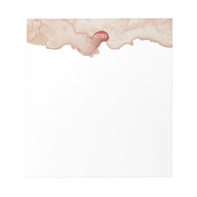 Bloc-note Élégant Aquarelle rose pâle Splash Personnalisé (Devant)