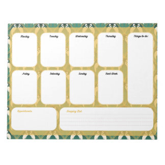 Bloc-note Elégant Art Déco Planificateur hebdomadaire - Hebd