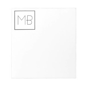 Bloc-note Élégant Blanc Monogrammé Unique