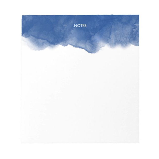 Bloc-note Elégant bleu marine Aquarelle Splash Personnalisé (Devant)