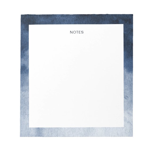 Bloc-note Elégant bleu marine Aquarelle Splash Personnalisé (Devant)