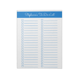 Bloc-note Elegant Blue 8.5x11 Two Column Checklist