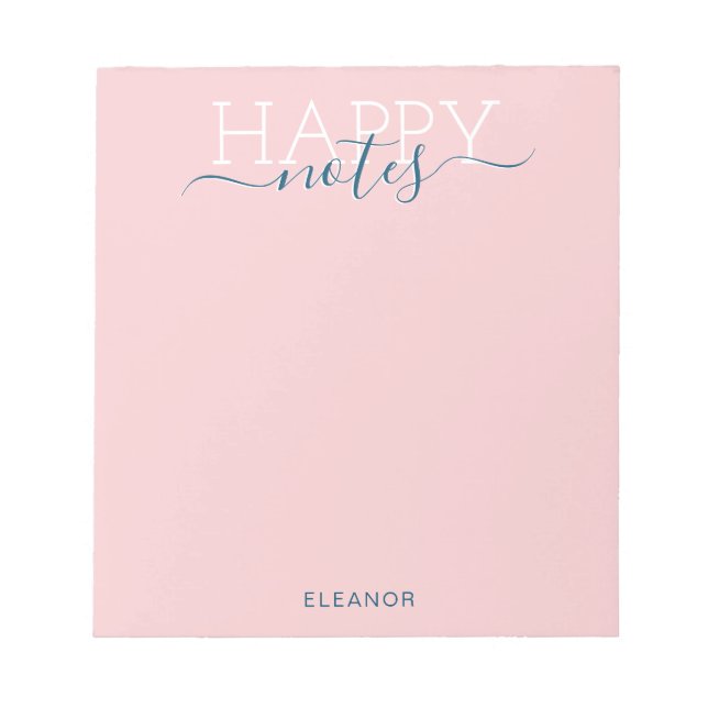Bloc-note Elegant blush pink name (Devant)