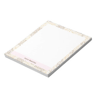 Bloc-note Elégant cadre Confetti Gold Foil Blanc