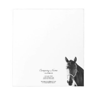 Bloc-note Elégant Cheval Head BW Entreprise personnalisée