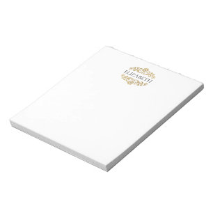 Bloc-note Élégant Classe Moderne Monogramme Noir Or