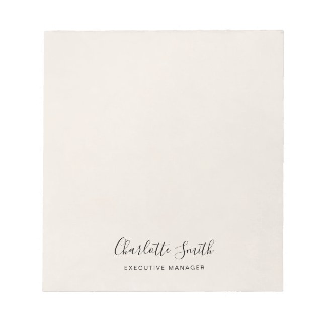 Bloc-note Élégant Classique Minimaliste Professionnel (Devant)