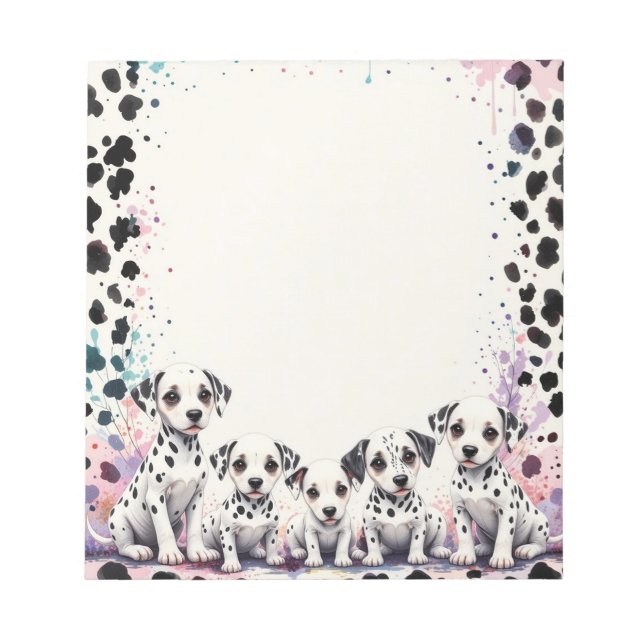 Bloc-note Elegant Dalmatian Dogs Whimsical (Devant)