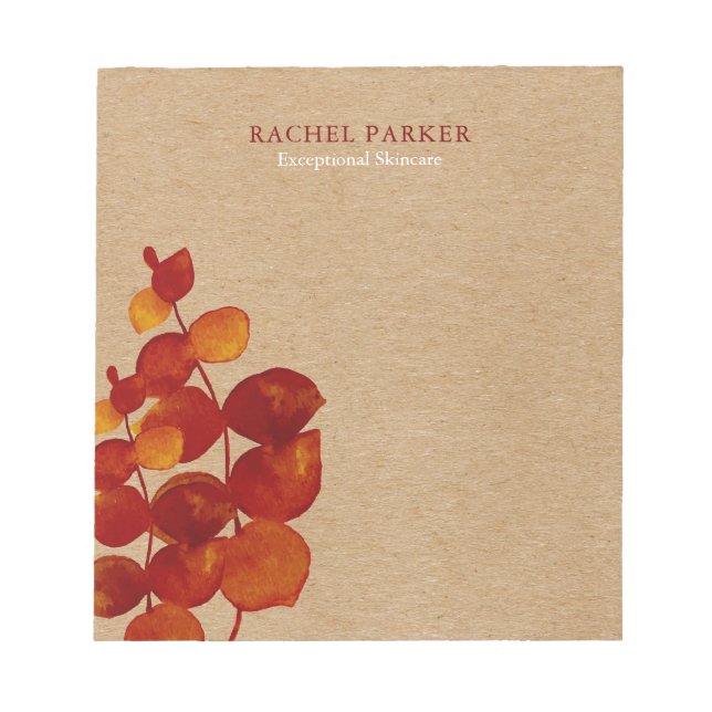 Bloc-note Elegant Eucalyptus Leaves Rustic Kraft (Devant)