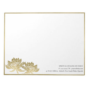BLOC-NOTE ÉLÉGANT FAUX FORMEL OR LOTUS FLORAL AFFAIRES