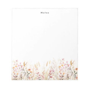 Bloc-note Élégant floral bohème personnalisé aquarelle 
