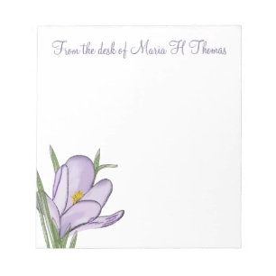 Bloc-note Élégant floral printemps aquarelle moderne Crocus