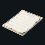 Bloc-note Élégant Floral Vintage Personnalisé Planificateur<br><div class="desc">Un bloc-notes élégant personnalisé à la planification hebdomadaire avec un motif floral boho vintage élégant en bleu marine.</div>