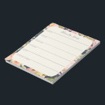 Bloc-note Élégant Floral Vintage Personnalisé Planificateur<br><div class="desc">Un bloc-notes élégant personnalisé à la planification hebdomadaire avec un motif floral boho vintage élégant en bleu marine.</div>