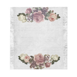 Bloc-note Elégant Floral Vintage Victorian noir et blanc