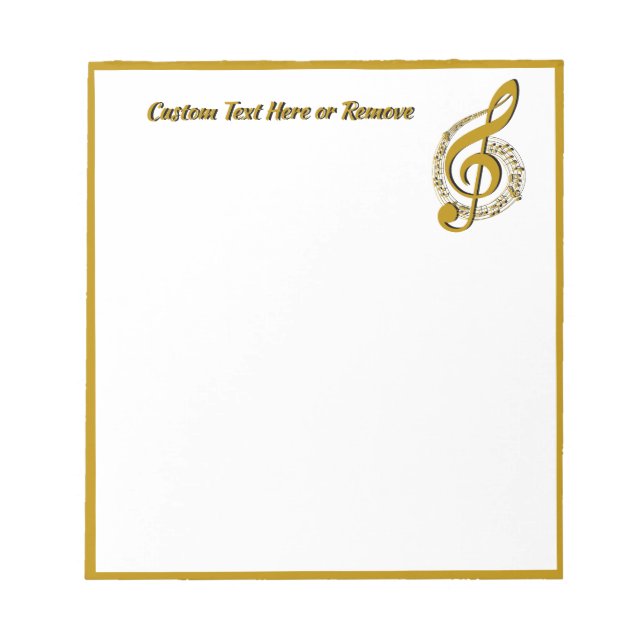 Bloc-note Elegant Gold Black Music Note Personnalisée (Devant)