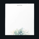 Bloc-note Elegant Gold Leaves Succulents Greenery<br><div class="desc">Watercolor succulents and gold greenery leaves elegant notepads</div>