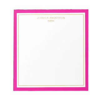 Bloc-note Elégant Magenta Gold Personnalisé