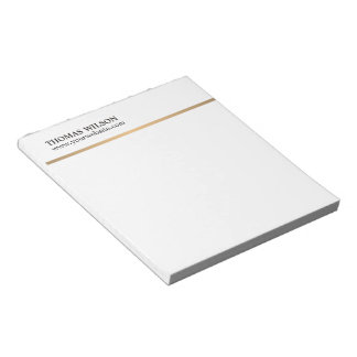 Bloc-note Élégant Minimaliste Ligne de Cuivre Blanc Avocat