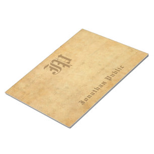Bloc-note Élégant Modèle de monogramme manuscrit Vintage