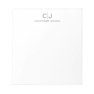 Bloc-note Élégant Moderne Chic Simple Noir De Base Monogramm