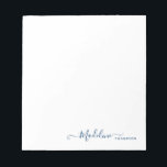 Bloc-note Élégant moderne Script de fille bleu marine<br><div class="desc">Style moderne Script de fille Marine Bloc-notes bleu marine</div>