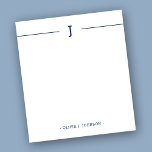 Bloc-note Elegant Monogram Navy White Notepad<br><div class="desc">Easily add your custom monogram initial and name to this elegant navy blue and white notepad.</div>