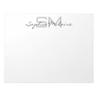 Bloc-note Elegant Monogram Notepad with Personalized Script 