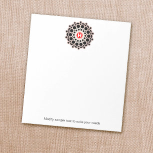 Bloc-note Élégant Monogramme de Rosette Or Personnalisé