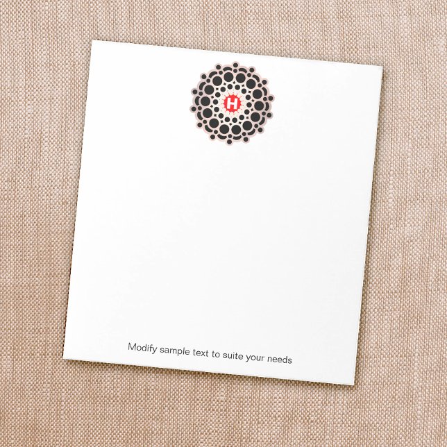 Bloc-note Élégant Monogramme de Rosette Or Personnalisé (Créateur téléchargé)